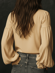 Casual Yellow Floral Embroidered Cotton Shirt