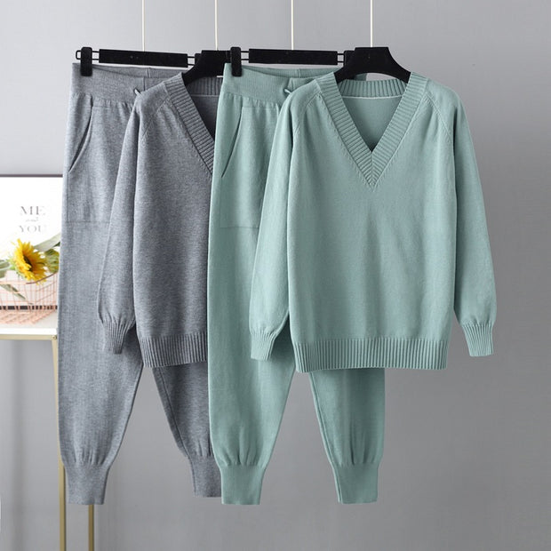 Autumn and winter harem pants casual two-piece set