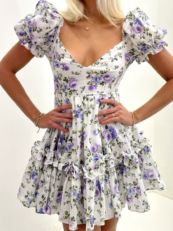 Short sleeve floral dress