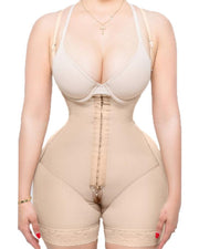 Women's Compression Garment With Spaghetti Straps Hook Closure Waist Slimming Shapewear