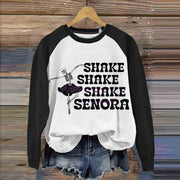 Shake Shake Shake Senora Ballet Skeleton Halloween Movie Inspired Art Printed Casual Sweatshirt