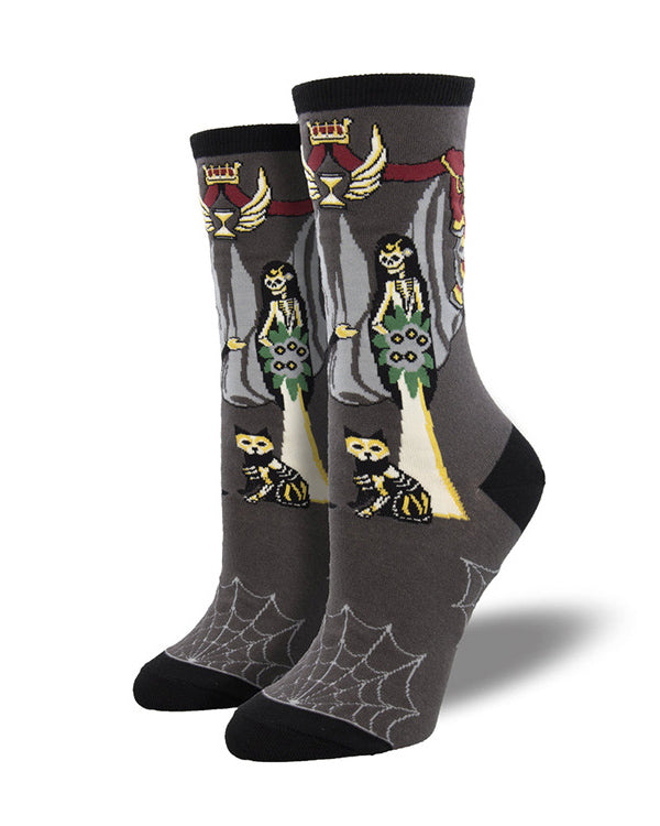 Halloween Female Skeleton Creative Pattern Cotton Unisex Couple Mid-length Socks