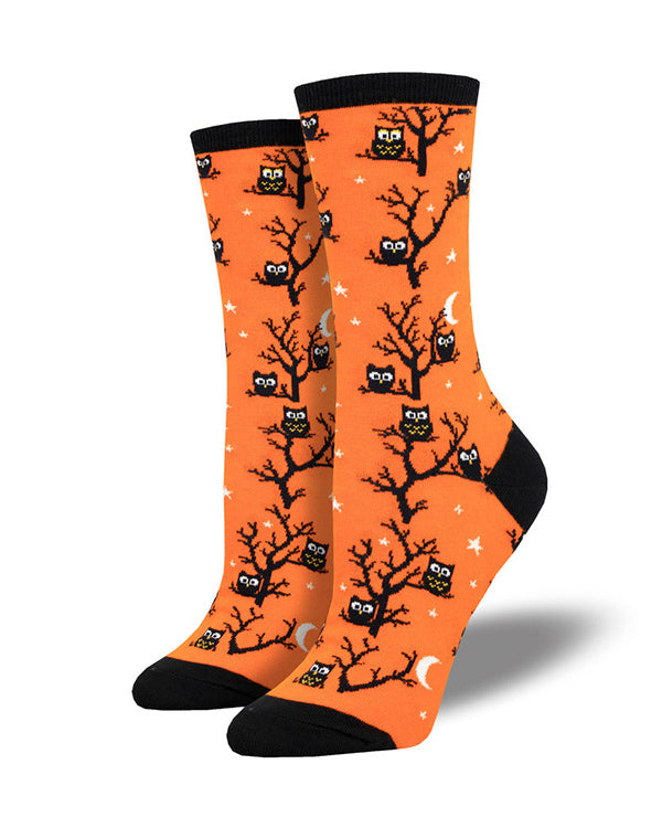 Halloween Little Owl Creative Pattern Cotton Unisex Couple Mid-length Socks