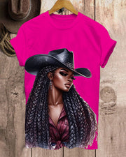 Black Country Girl Neck Short Sleeve Tshirt