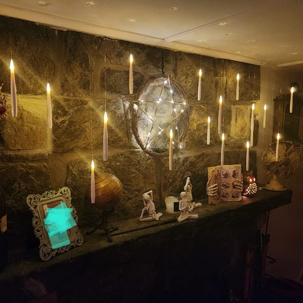 Floating Flameless Candle with Magic Wand