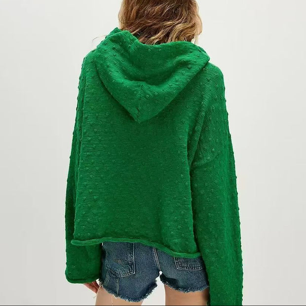 Knit Oversized Kangaroo Pocket Hoodie