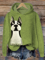 Rolling Eyes Puppy Women's Hooded Sweater