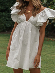 White ruffle dress