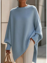 Women's Cozy Loose Asymmetrical Hem Sweater