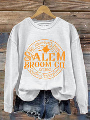 Women's Funny Halloween Salem Broom Co. Casual Sweatshirt