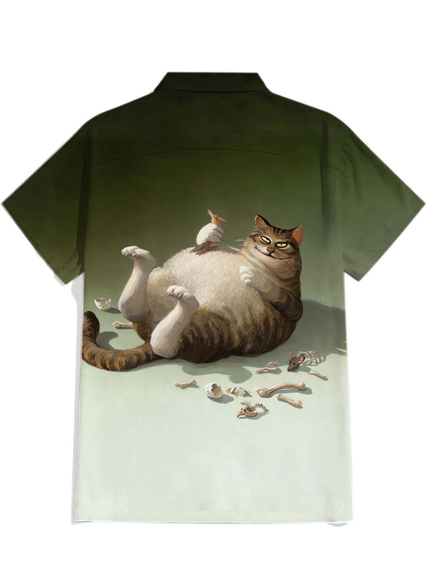 Funny Big Belly Cat - 100% Cotton Shirt