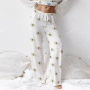 Colordate Women's Stars And Blue Eyes Long Sleeve Cotton Homewear Set