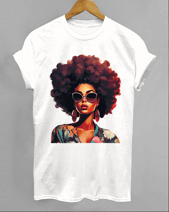 Fashionable Sunglasses Black Girl T-Shirt