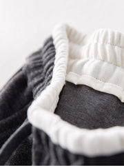 Wool Blend Drawstring Wide-Leg Pants – Color Block Casual Trousers for Women, Trendy Relaxed Fit Banana Pants for Autumn/Winter