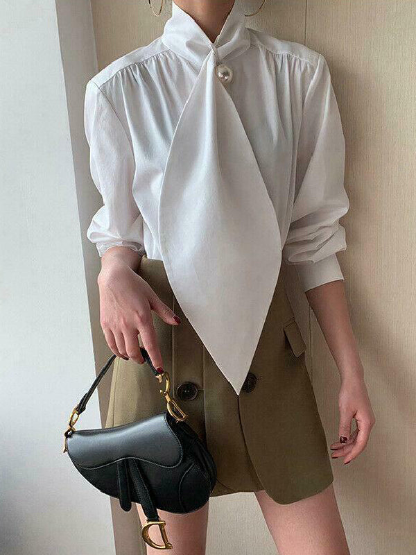 White Inspired Designer Oversize Tops Shirt Blouse