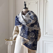 Camellia Cashmere Scarf Warm Neck Shawl Air Conditioning