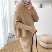 Split Knitted Sweater Two-Piece Dress