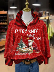 Santa Claus Belief Print Long Sleeve Top
