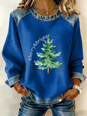 Women's Retro Christmas Tree Print Sweatshirt