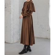 Loose Casual With Piece Long Sleeves And Round Neck Maxi Dress