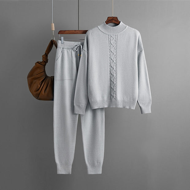 Casual Turtleneck Two-pieces Set