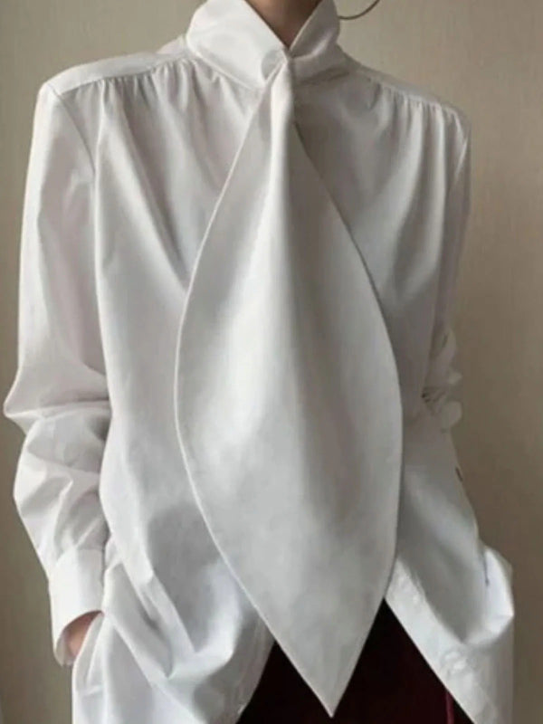 White Inspired Designer Oversize Tops Shirt Blouse