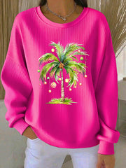 Women's Print Knit Crew Neck Long Sleeve Top