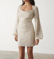 Sequined Short Dress Elegant Party Sexy