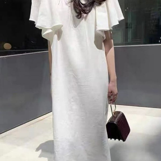 Square Collar Waist Loose Long A-Line Maxi Dress