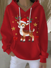 Women's Christmas Print Casual Hoodie