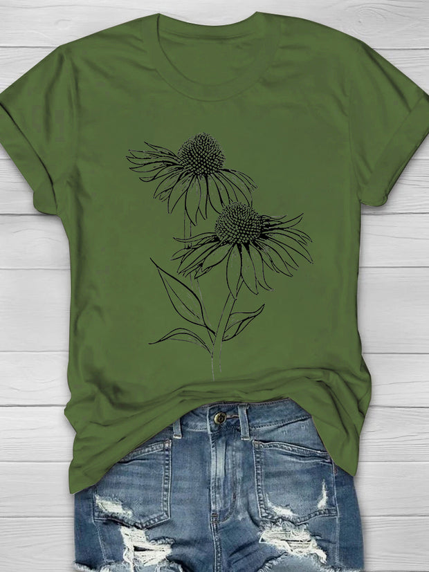 Sunflower Print Women's T-shirt