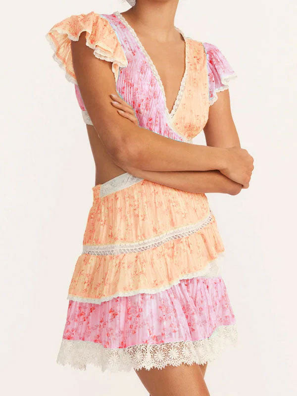 Matching color frill dress