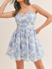 Embroidered printing dress
