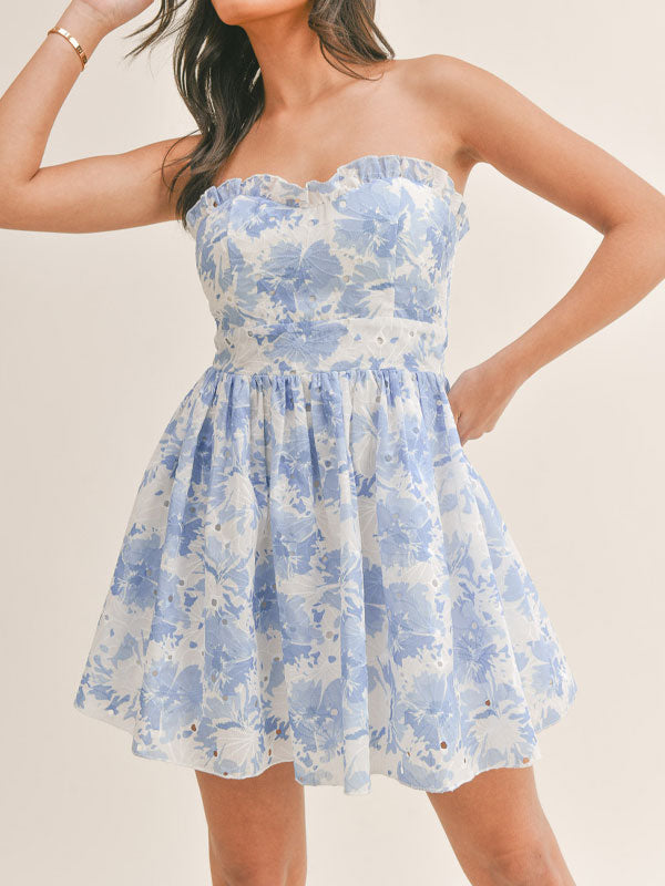 Embroidered printing dress
