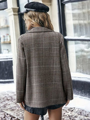 Autumn And Retro Winter Elegant Plaid Suit Jacket