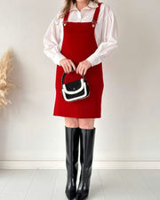 Casual knitted suspender dress