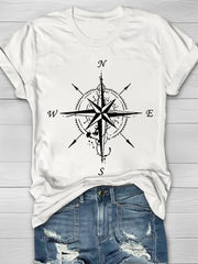 Compass Printed Women's Crew Neck T-shirt