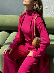 Minimalist Three-Piece Knitted Suit