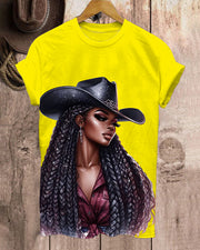 Black Country Girl Neck Short Sleeve Tshirt
