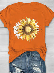 Sunshine In My Heart Sunflower Print Women's T-shirt