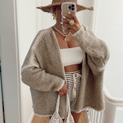 Chunky-needle imitation woolen knitted sweater