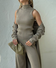 Minimalist Three-Piece Knitted Suit