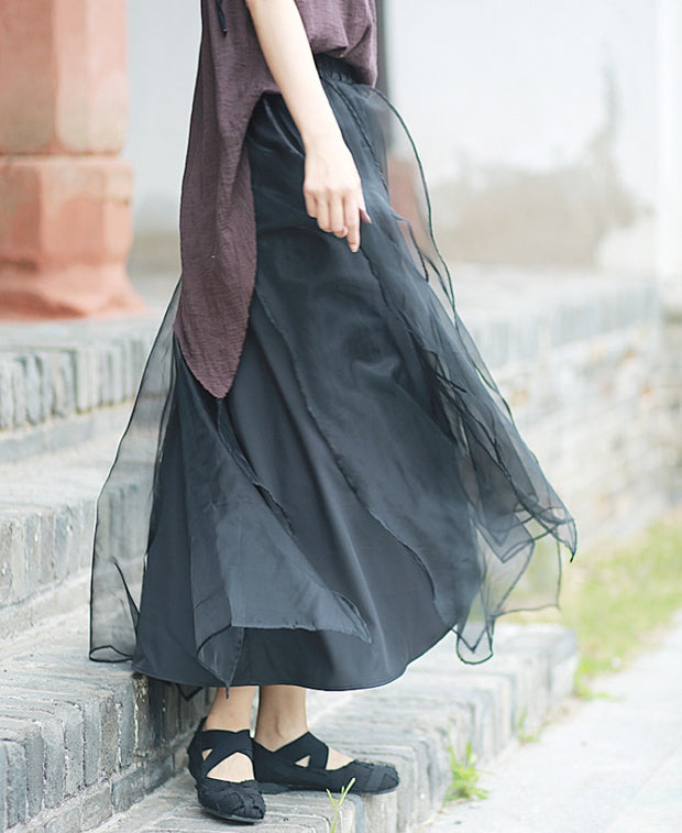 Literary Organza Fluttering Piece Skirt