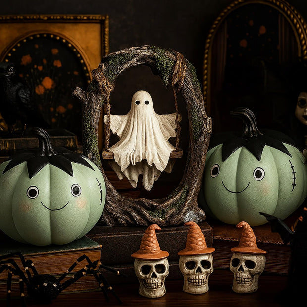 Halloween Swinging Ghost on Tree Swing🎃