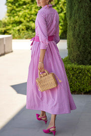 Rose Check Shirt Dress