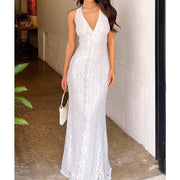 White Lace Maxi Dress