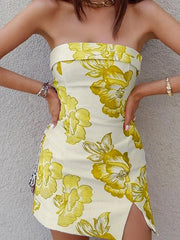 Sleeveless printing dress