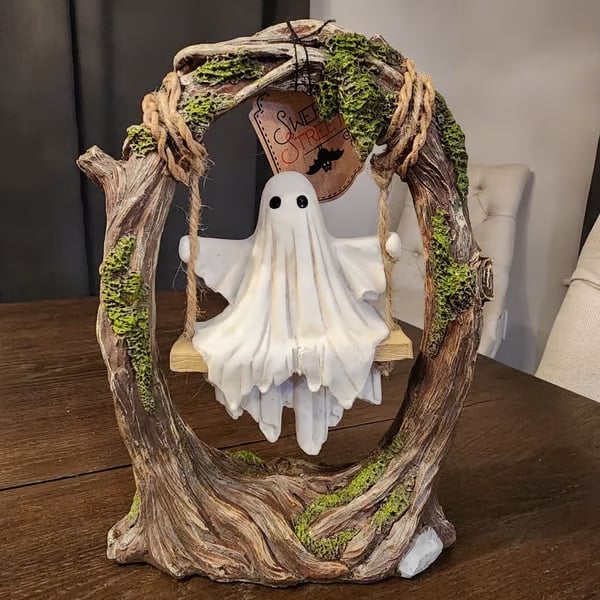 Halloween Swinging Ghost on Tree Swing🎃