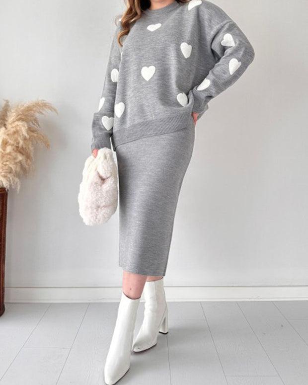 Love knitted skirt two-piece set