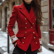 Fashionable And Elegant Women's Suit Jacket Casual Short Woolen Jacket